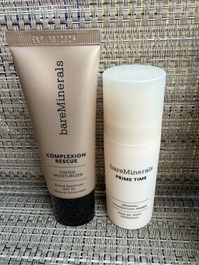 bareMinerals Complexion Rescue SPF 30 Vanilla 02 + Prime Time Primer NIB Bundle